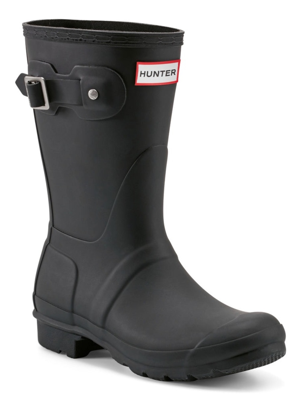 Hunter Original Short Matte Black Rain Boots Size 7
